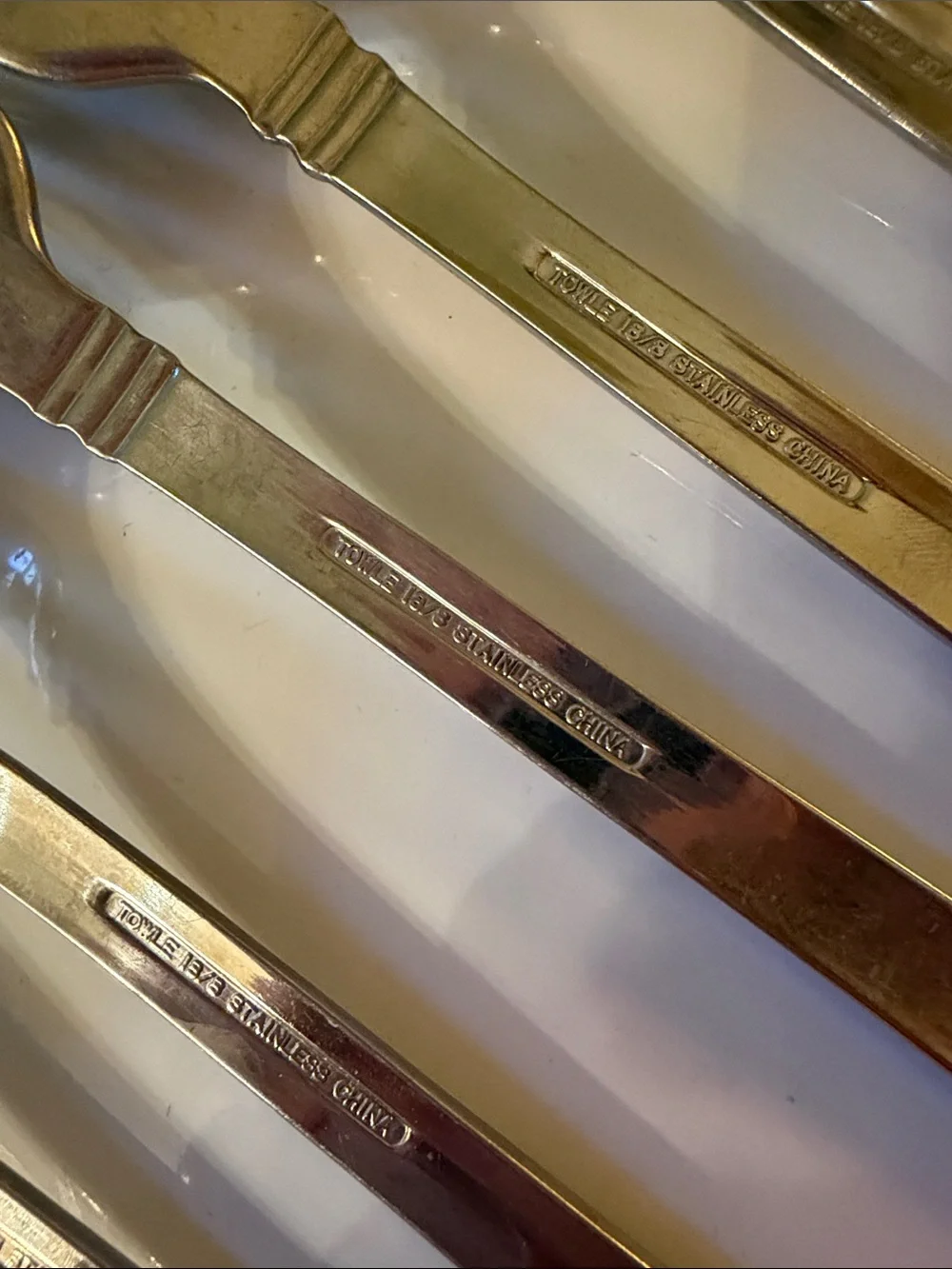 Towle Classique Bands 18/8 glossy stainless flatware set of 5 salad forks VGUC